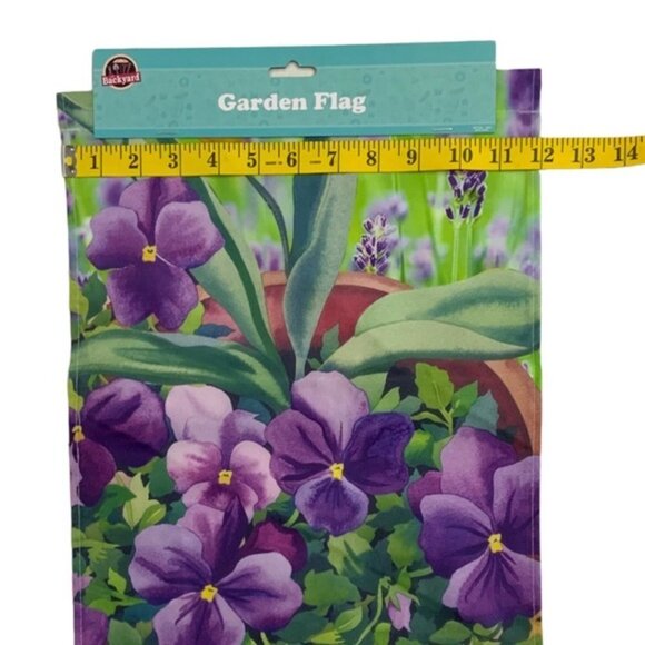 Garden Yard Flag Pansies Flower Pot Floral Purple Multicolor 12 X 18 in - Picture 9 of 13